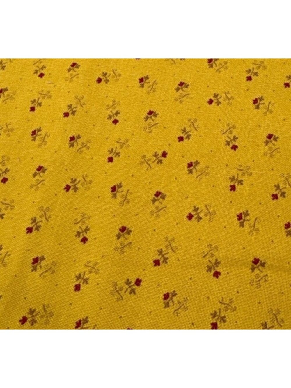 Floral Gatherings by Primitive Gatherings Cotton Fabric Yellow/Red 11" x 44" Qui
